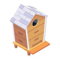 Grab this isometric icon of bee house, vector design
