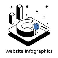 Web infographics isometric icon in editable design vector