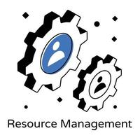 An icon of resource management in isometric design vector