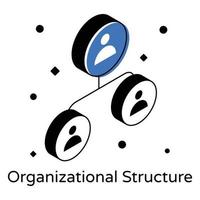 icono isométrico de la estructura organizativa vector