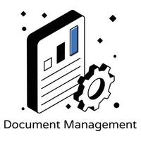 diseño de icono isométrico de gestión de documentos vector
