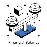 Trendy isometric icon of financial balance vector