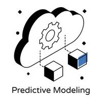An isometric icon of predictive marketing vector