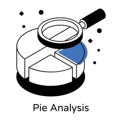 A trendy isometric icon of financial chart