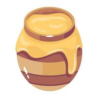 An isometric icon of honey pot is ready for use vector