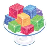 An isometric icon of gelatin in vector format