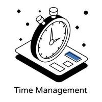 icono de gestión del tiempo en diseño isométrico vector