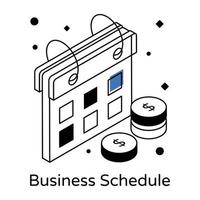 A business schedule isometric icon design vector