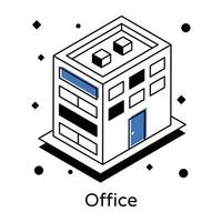 An office building in isometric icon vector