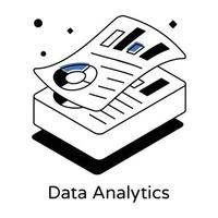 icono isométrico de moda de análisis de datos vector