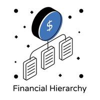 An icon of financial hierarchy isometric design vector