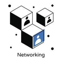 User networking icon in isometric design vector