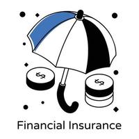 An icon of financial insurance isometric vector