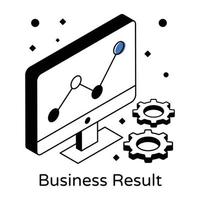 An icon of business result isometric vector