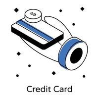 An icon of credit card in isometric design vector