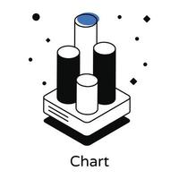 Icon of bar chart in isometric design vector