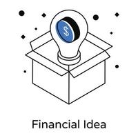 un icono de idea financiera en diseño isométrico vector