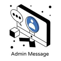 Modern admin message isometric icon vector