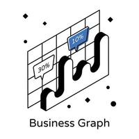 An icon of business graph isometric design