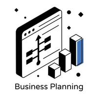 Isometric icon of business planning, editable design vector