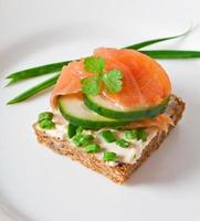 Appetizing sandwich with salmon photo