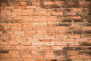 Old orange brick wall textured background. photo