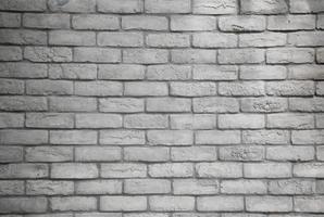 Modern white grey brick wall textured background. photo