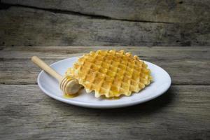 waffle on grunge wooden background photo