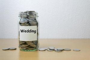 Money saving for Wedding in the glass bottle photo