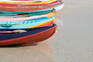 kayaks on the beach photo