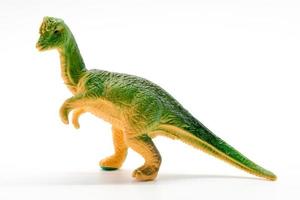 modelo de juguete de dinosaurio pachycephalosaurus sobre fondo blanco foto