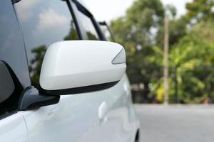 wing mirror of car. photo