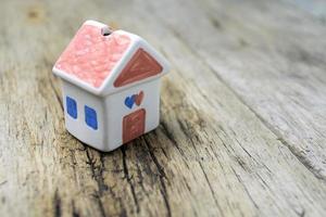 House Icon on wooden photo