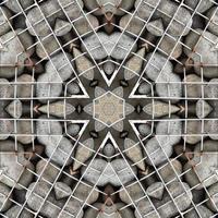 Rock reflection abstract background. Kaleidoscope pattern. Free photo. photo