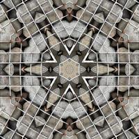 Rock reflection abstract background. Kaleidoscope pattern. Free photo. photo