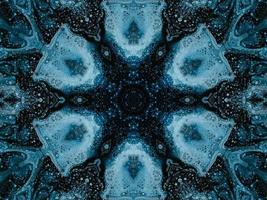 Reflection of colorful flowers kaleidoscope pattern. Abstract background. Free photo. photo