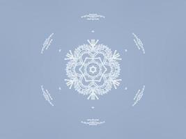 White snow kaleidoscope pattern. Abstract background with winter theme. Free photo. photo