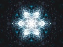 Frozen dark blue sea kaleidoscope pattern. Abstract background. Free photo. photo