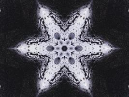 Gothic vibes abstract background in dark blue and black color. Kaleidoscope pattern. Free photo. photo