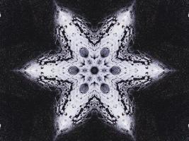 Gothic vibes abstract background in dark blue and black color. Kaleidoscope pattern. Free photo. photo