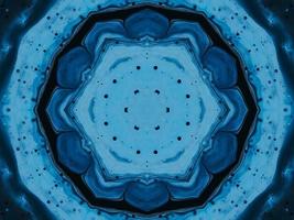 Frozen dark blue sea kaleidoscope pattern. Abstract background. Free photo. photo