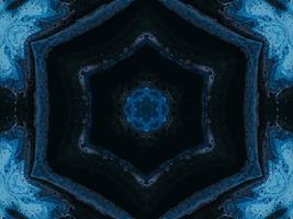 Frozen dark blue sea kaleidoscope pattern. Abstract background. Free photo. photo