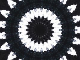 Gothic vibes abstract background in dark blue and black color. Kaleidoscope pattern. Free photo. photo