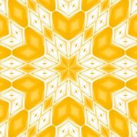 Yellow and white abstract square background. Kaleidoscope pattern. Free background. photo