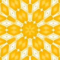 Yellow and white abstract square background. Kaleidoscope pattern. Free background. photo