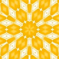 Yellow and white abstract square background. Kaleidoscope pattern. Free background. photo