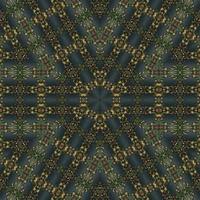 Dark green abstract rectangular background. Spruce kaleidoscope pattern. Free background. photo