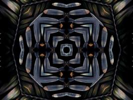 Black and white kaleidoscope pattern. Abstract background. Free photo. photo