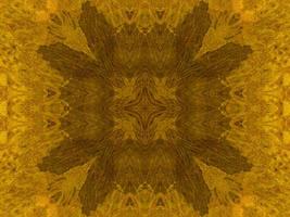 Reflection of colorful flowers in kaleidoscope pattern. Yellow and blue abstract background. Free photo. photo