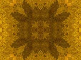 Reflection of colorful flowers in kaleidoscope pattern. Yellow and blue abstract background. Free photo. photo